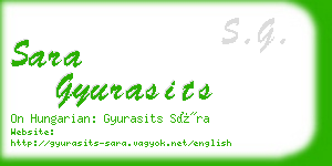 sara gyurasits business card